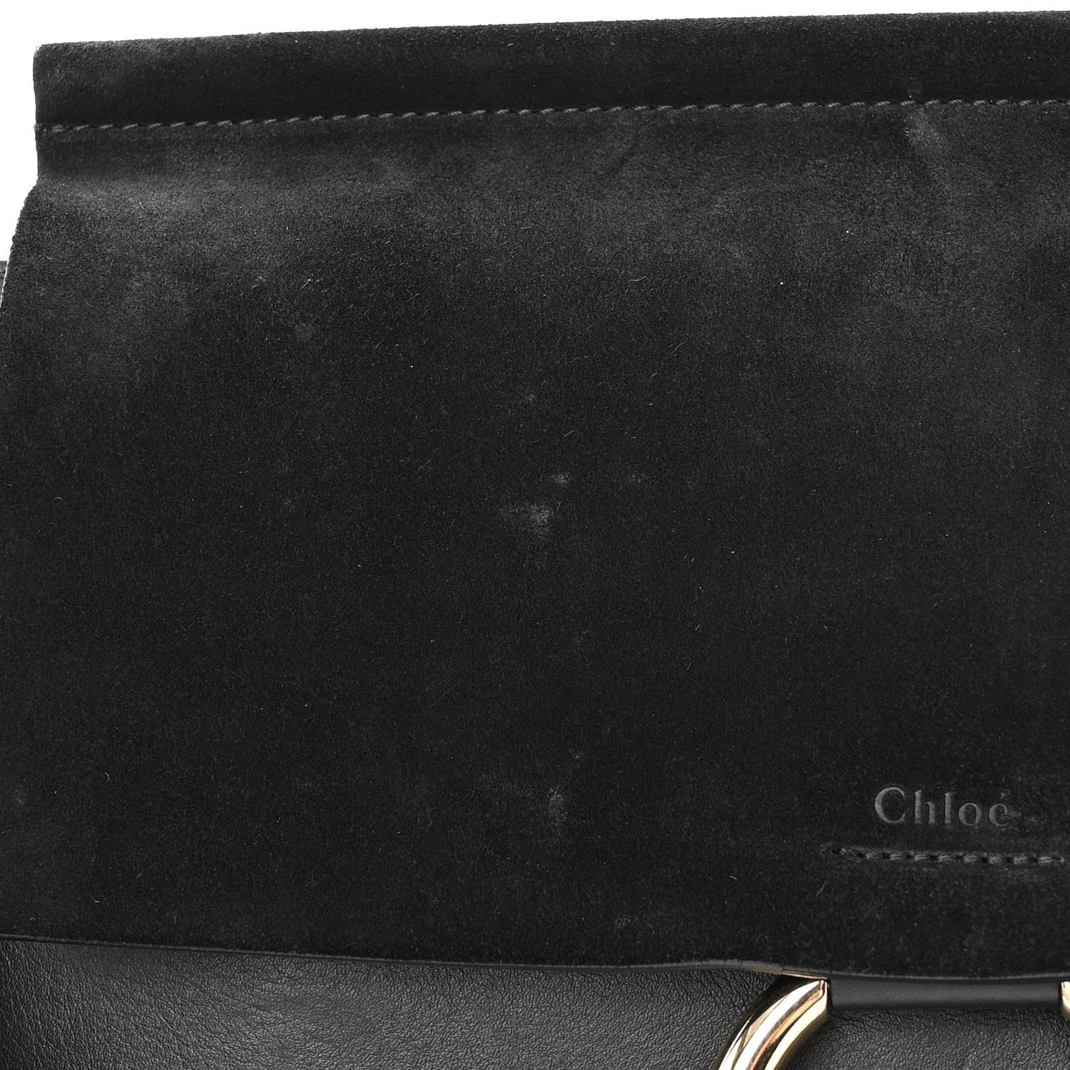 Chloe Suede Calfskin Medium Faye Shoulder Bag Black 14 of 16