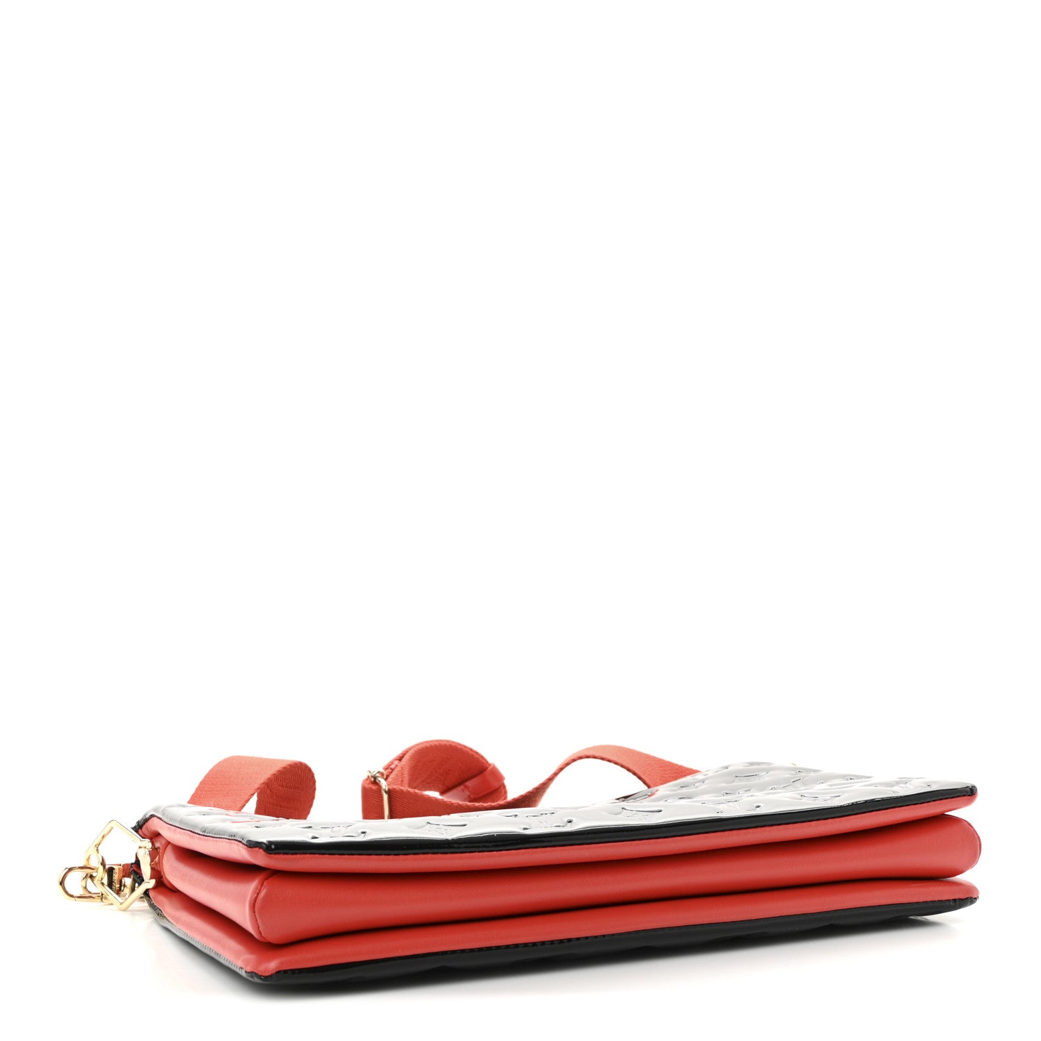 Louis Vuitton Patent Embossed Monogram Lambskin Coussin MM Black Red 4 of 9