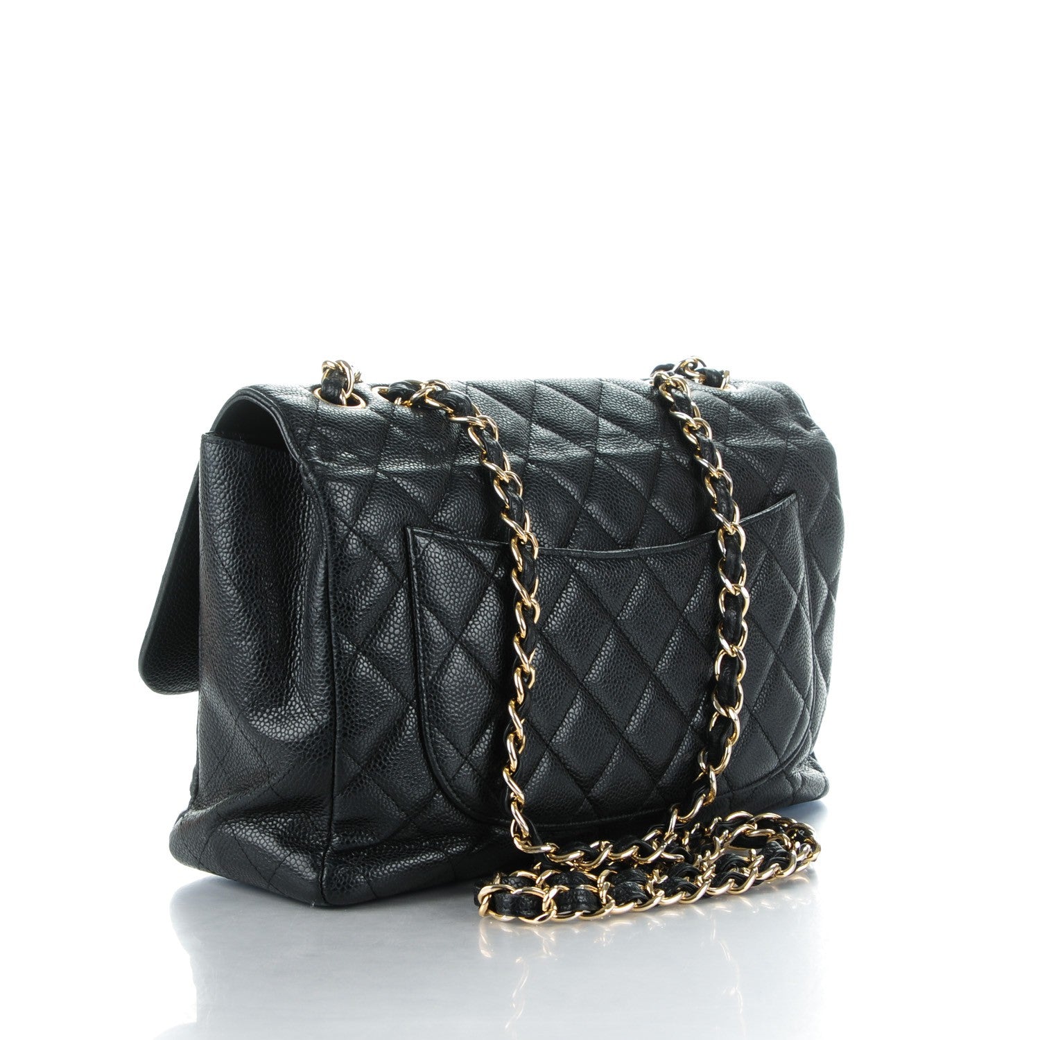 Chanel Caviar Quilted Jumbo Single Flap Black 3 of 8