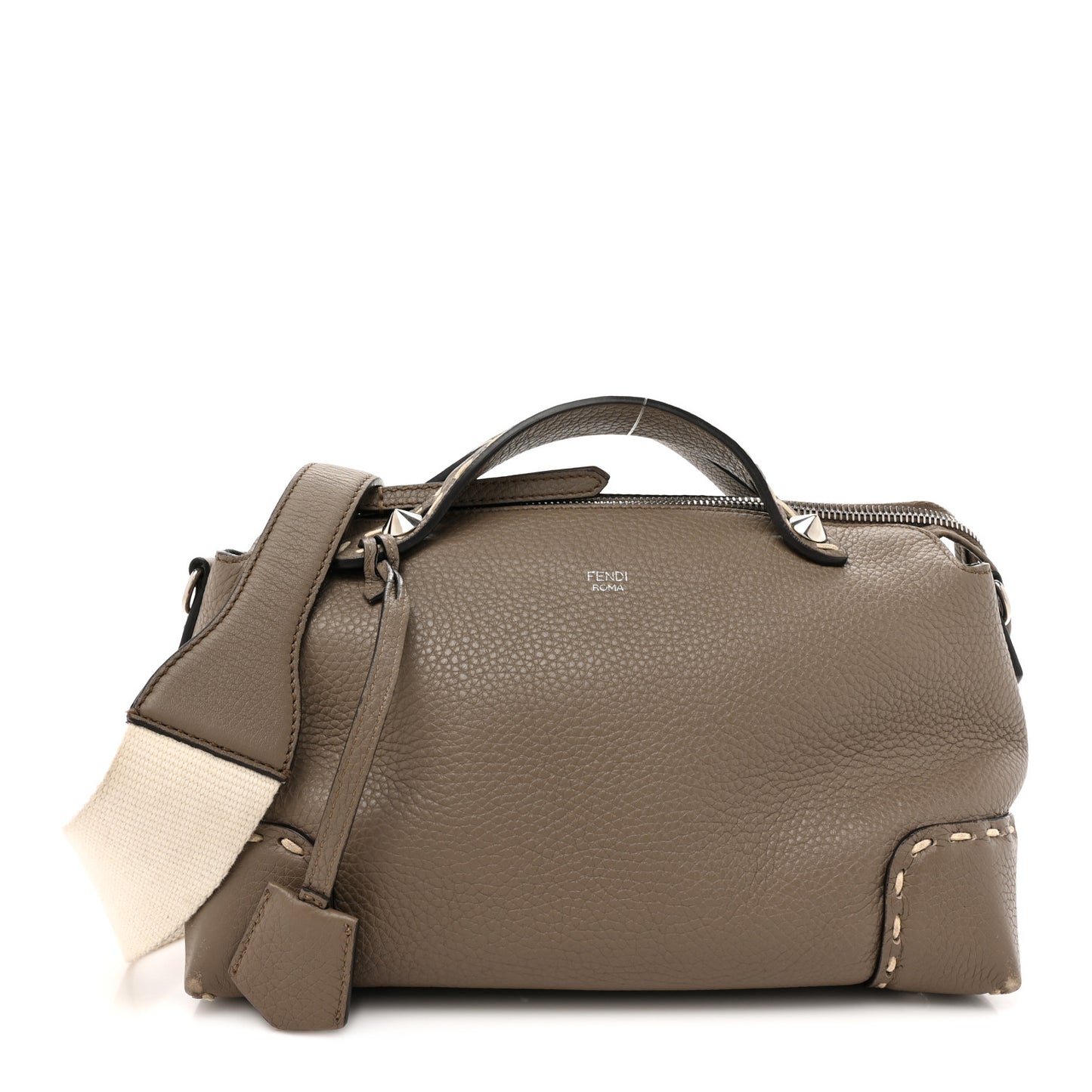 Vitello Stampa Granata Macro Stitchings Medium By The Way Boston Bag Tartufo