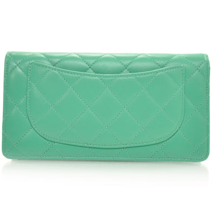Chanel Calfskin Quilted Large Yen Wallet Menthe Green 4 of 10