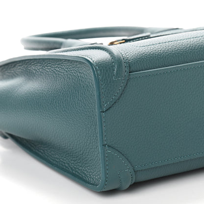 Celine Drummed Calfskin Nano Luggage Celadon 6 of 10