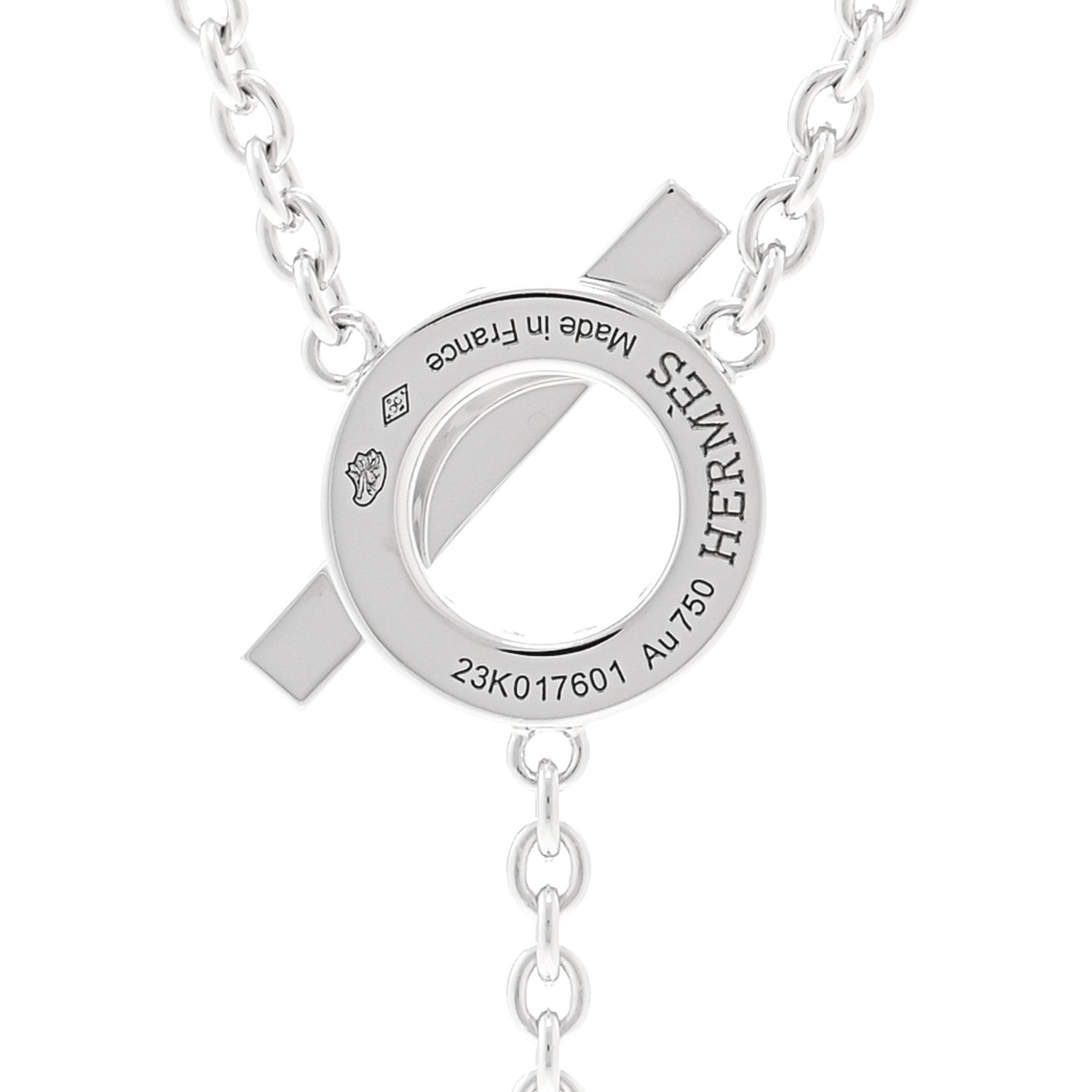 Hermes 18K White Gold Diamond Finesse Lariat Necklace 5 of 6