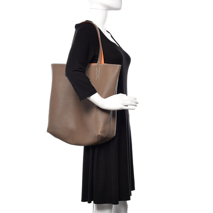 Hermes Taurillon Clemence Double Sens 35 Reversible Tote Orange Etoupe 2 of 13