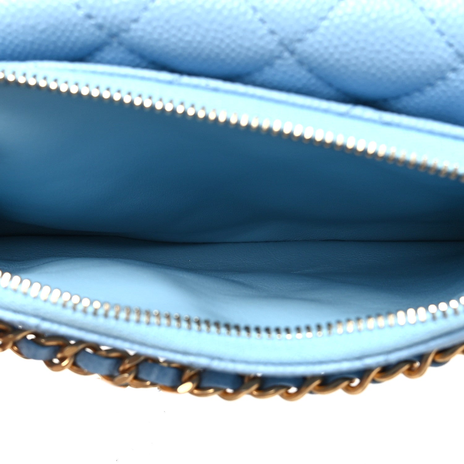 Chanel Shiny Caviar Pick Me Up Flap Belt Bag Light Blue 6 of 11
