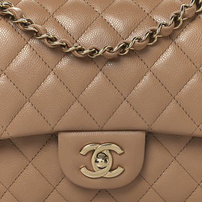 Chanel Caviar Quilted Medium Double Flap Dark Beige 8 of 11