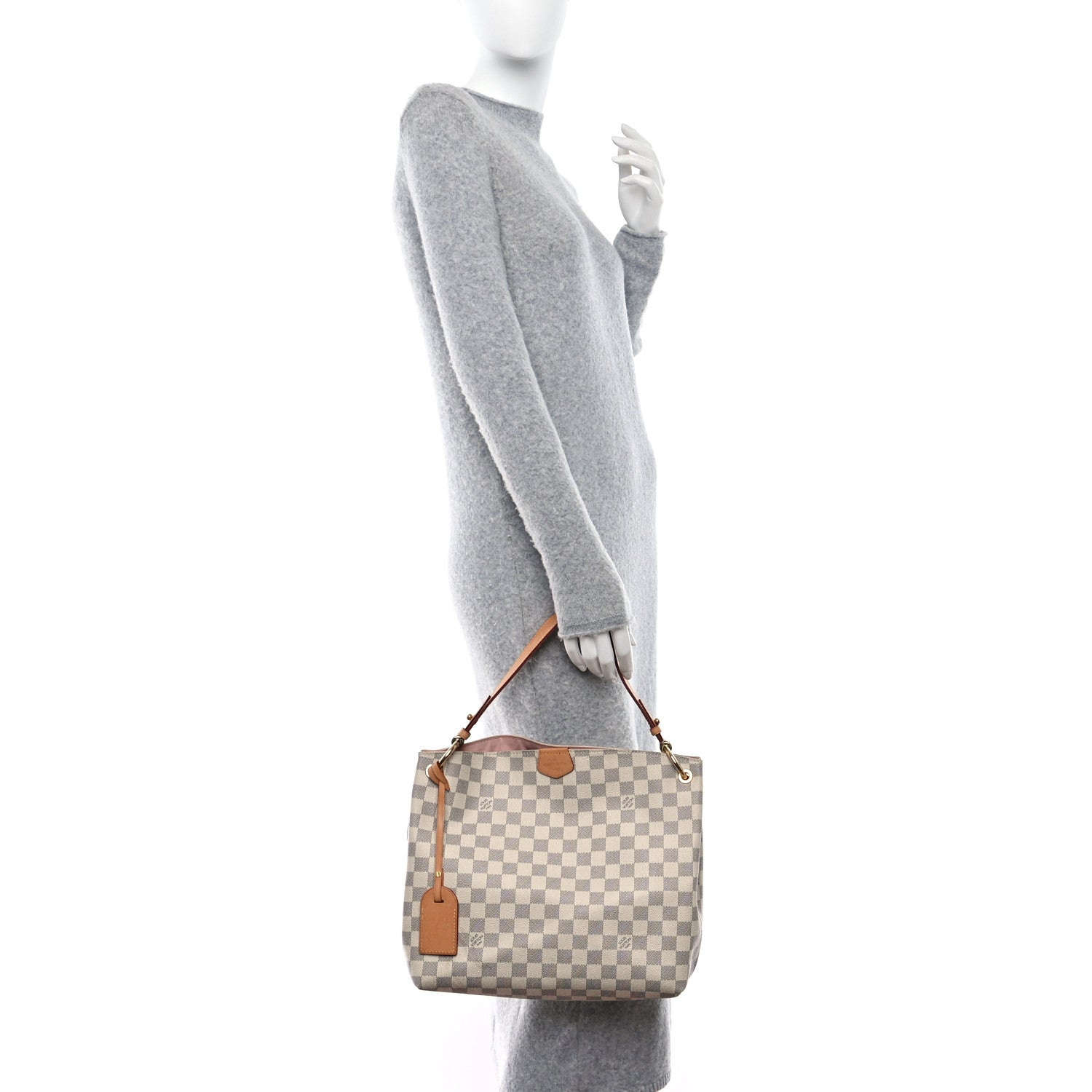 Louis Vuitton Damier Azur Graceful PM Rose Ballerine 2 of 8