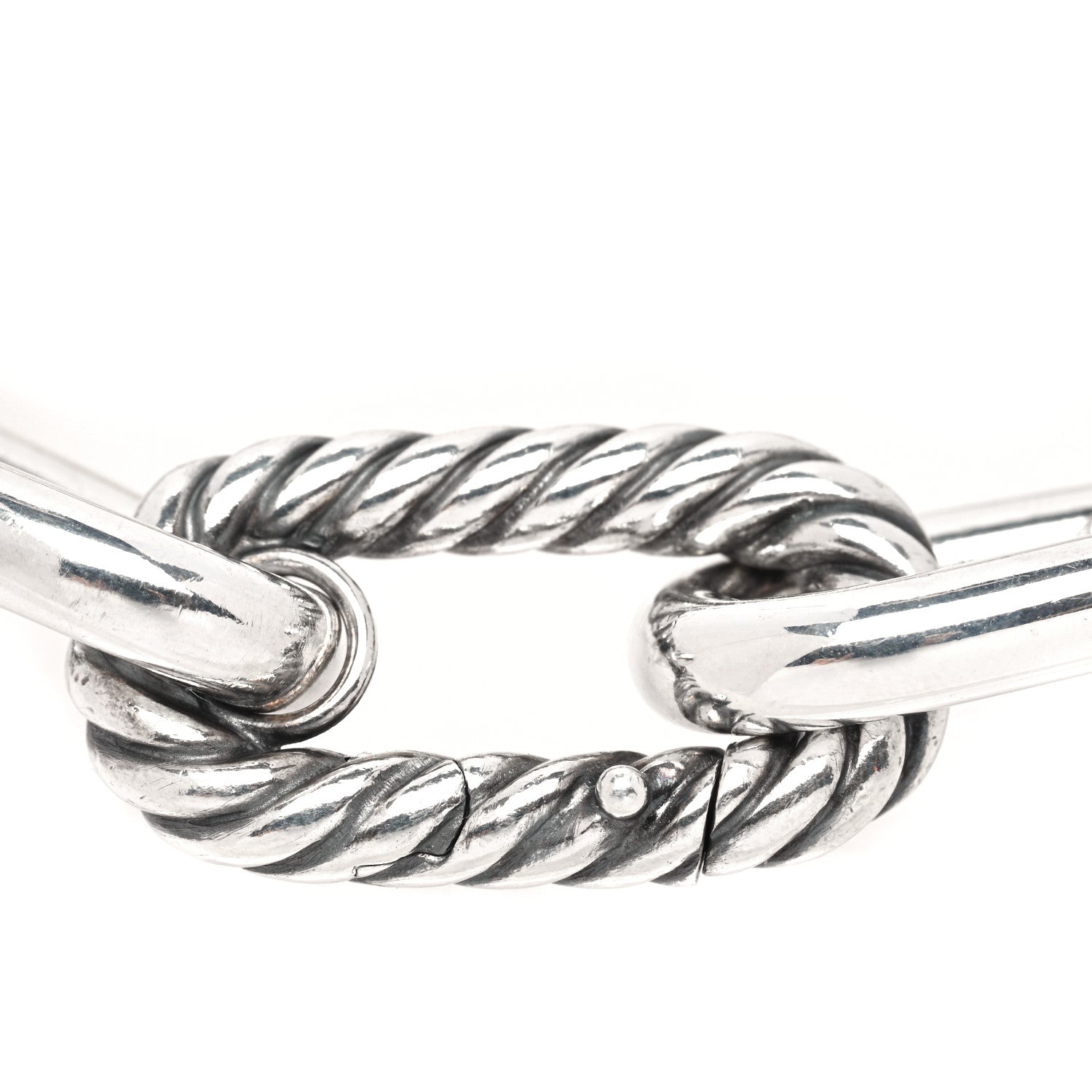 David Yurman Sterling Silver 18K Yellow Gold 13.5mm Large Madison Cable Link Bracelet 3 of 5