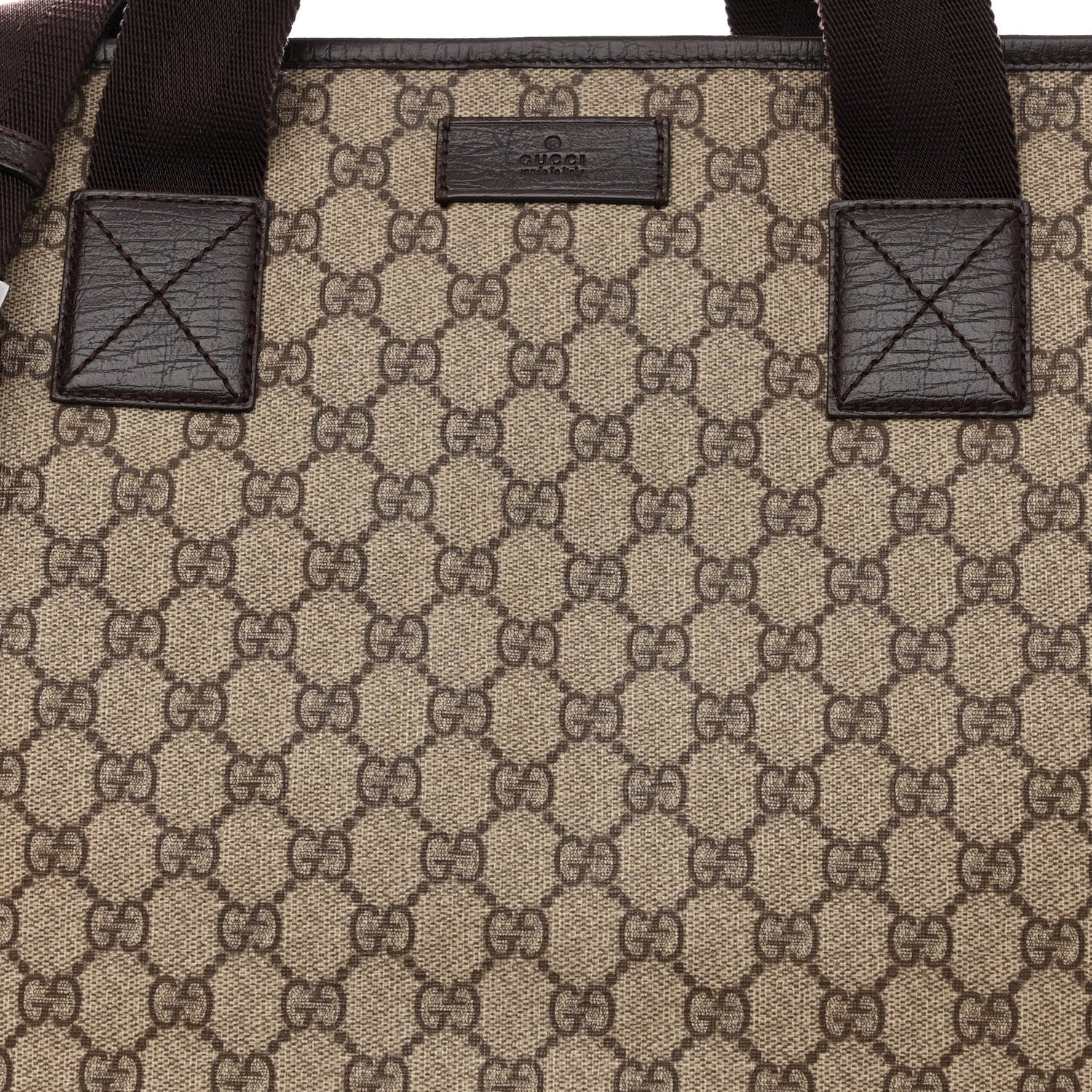 Gucci Soft GG Supreme Monogram Web Handle Vertical Tote Dark Brown 8 of 10