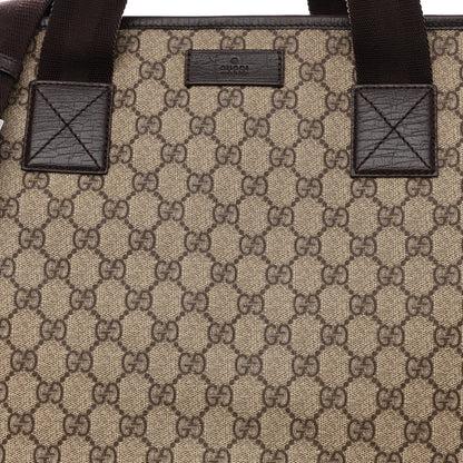 Gucci Soft GG Supreme Monogram Web Handle Vertical Tote Dark Brown 8 of 10