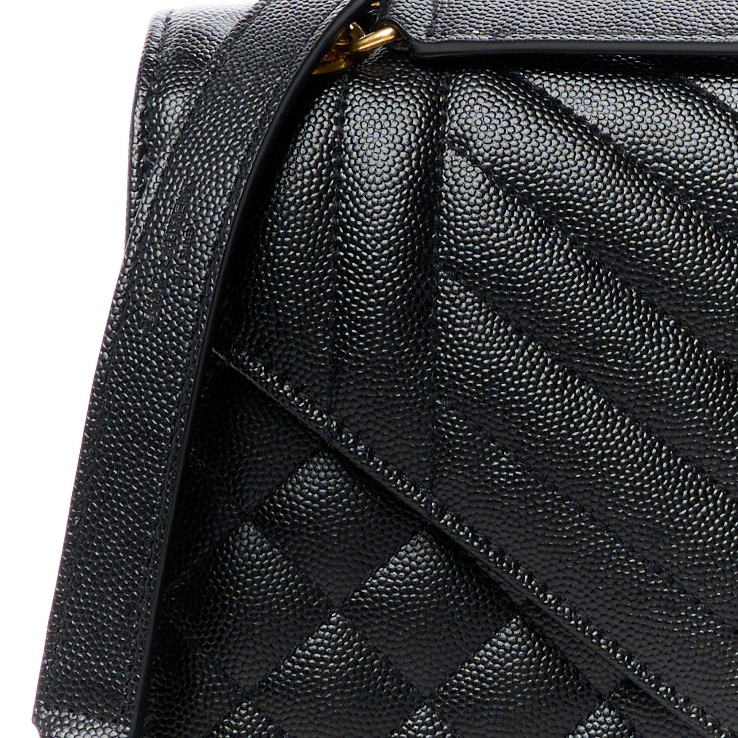Saint Laurent Grain De Poudre Textured Mixed Matelasse Triquilt Medium Monogram Satchel Black 9 of 11