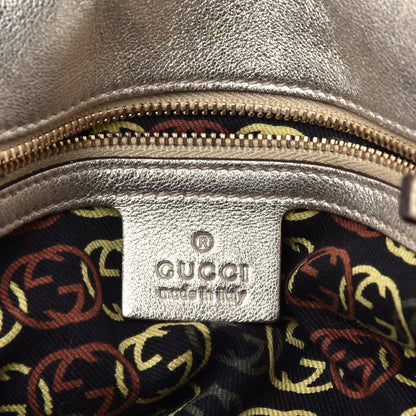 Gucci Metallic Calfskin Medium Britt Tassel Shoulder Bag Platinum 6 of 9
