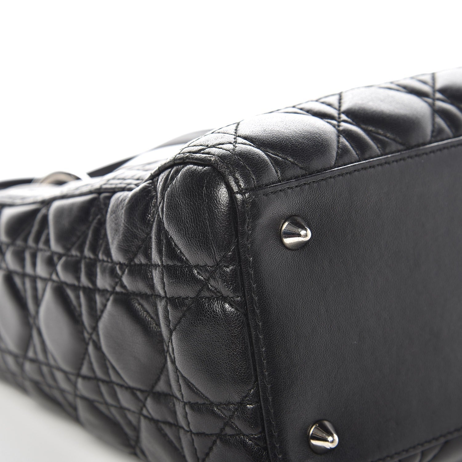 Christian Dior Lambskin Cannage Medium Lady Dior Black 8 of 9