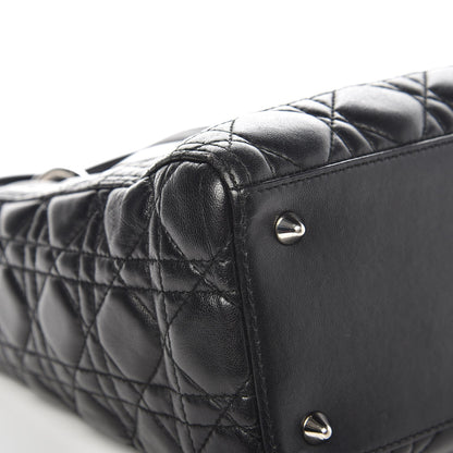 Christian Dior Lambskin Cannage Medium Lady Dior Black 8 of 9
