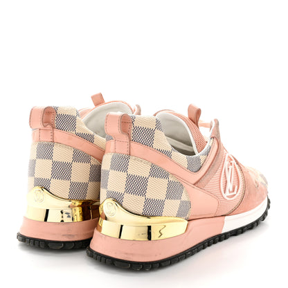 Louis Vuitton Suede Damier Azur Run Away Sneakers 36.5 Pink 4 of 12