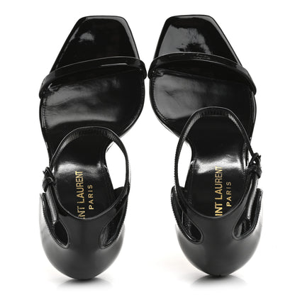 Saint Laurent Patent Calfskin Opyum 110 Sandals 37 Black Gold 2 of 10