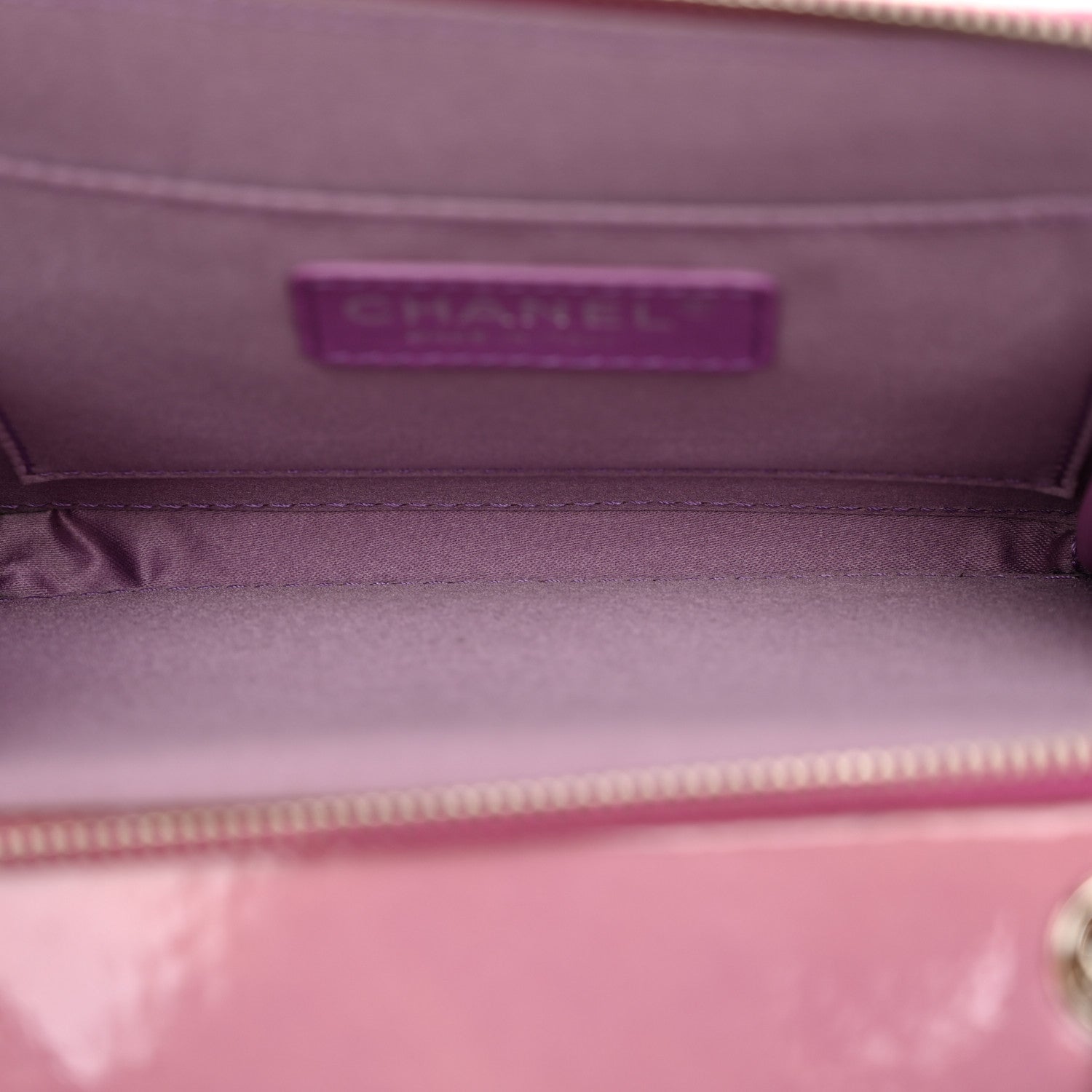 Chanel Patent Quilted Small Pocket Box Camera Case Purple 6 of 13