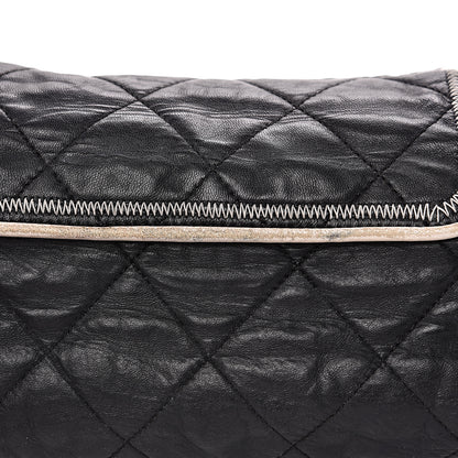 Chanel Lambskin Quilted East West Accordion Flap Black 13 of 16