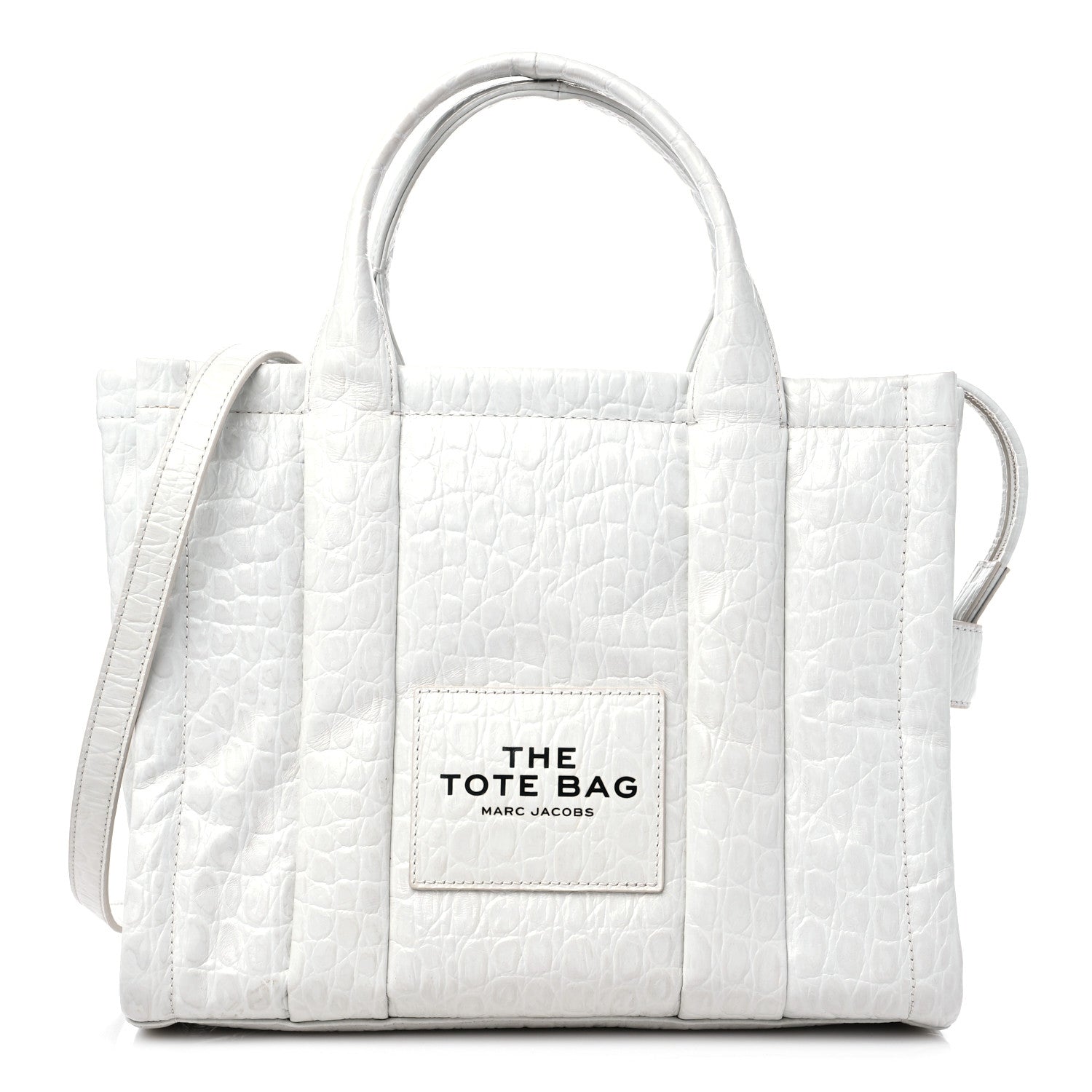Marc Jacobs Croc Embossed Medium The Tote Bag White 1 of 7