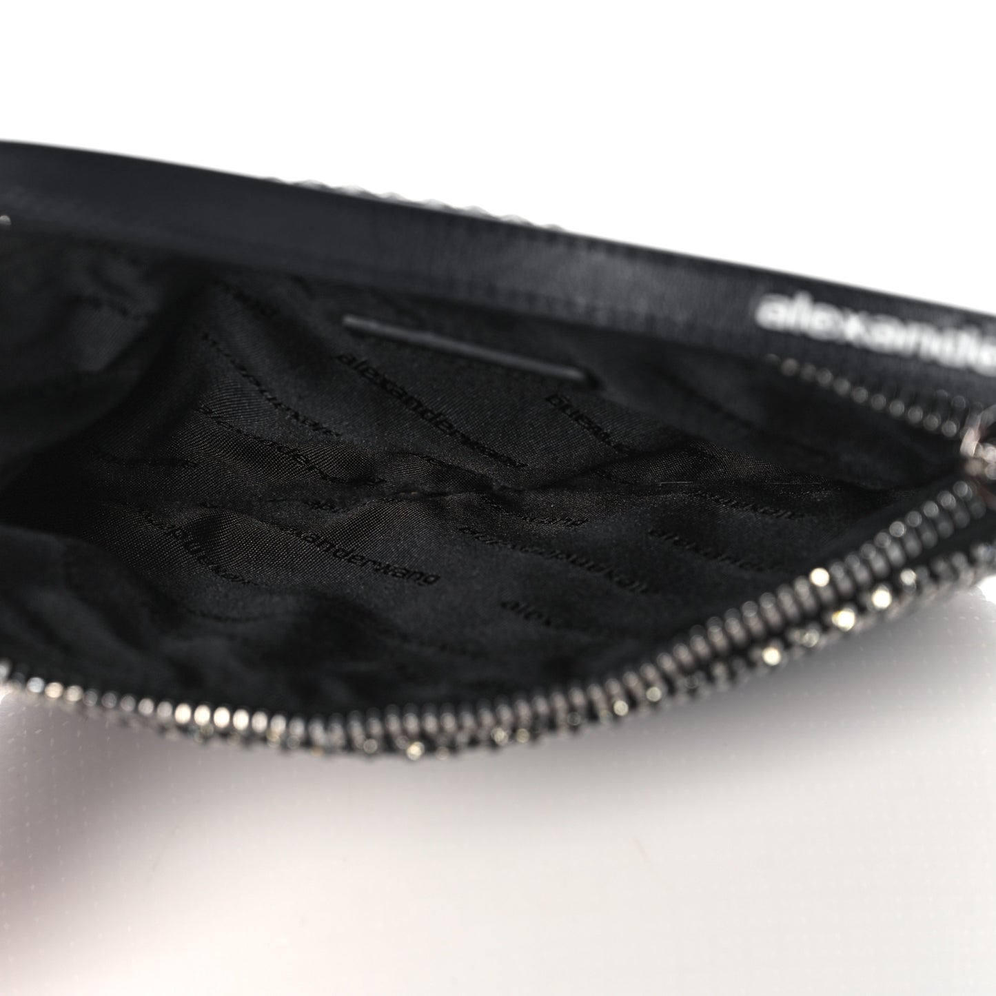 Mesh Crystal Wanglock Fortune Cookie Bag Black