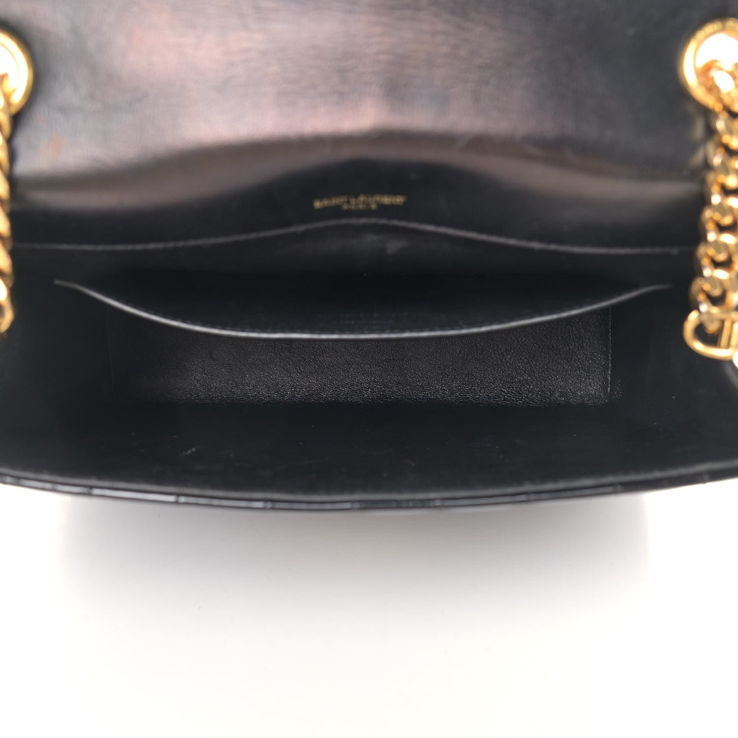 Patent Matelasse Monogram Large Vicky Chain Bag Black
