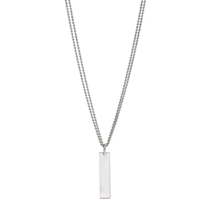 Gucci Sterling Silver  Double Bead Bar Pendant Necklace 1 of 5