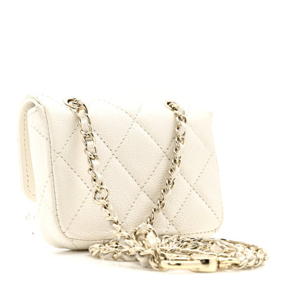 Chanel Caviar Quilted Mini Chain Belt Bag White 3 of 13