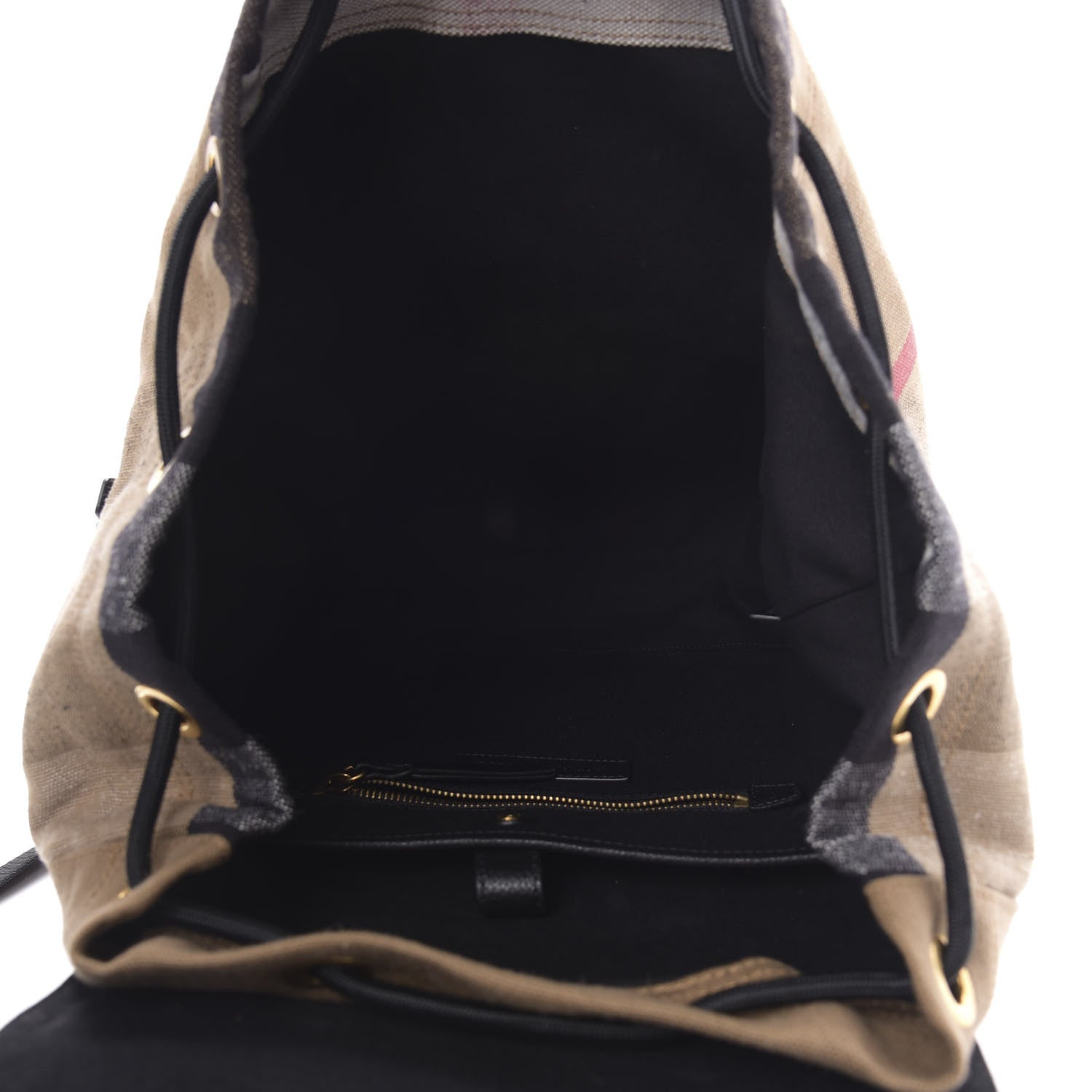 Burberry Canvas Mega Check Brookdale Backpack Black 4 of 10