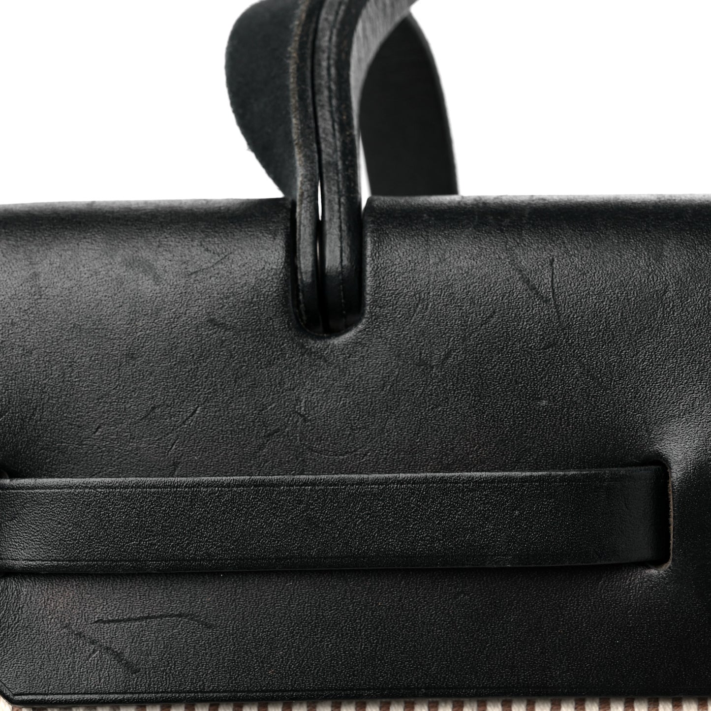 Toile Vache Calfskin Herbag 30 PM Ficelle Black
