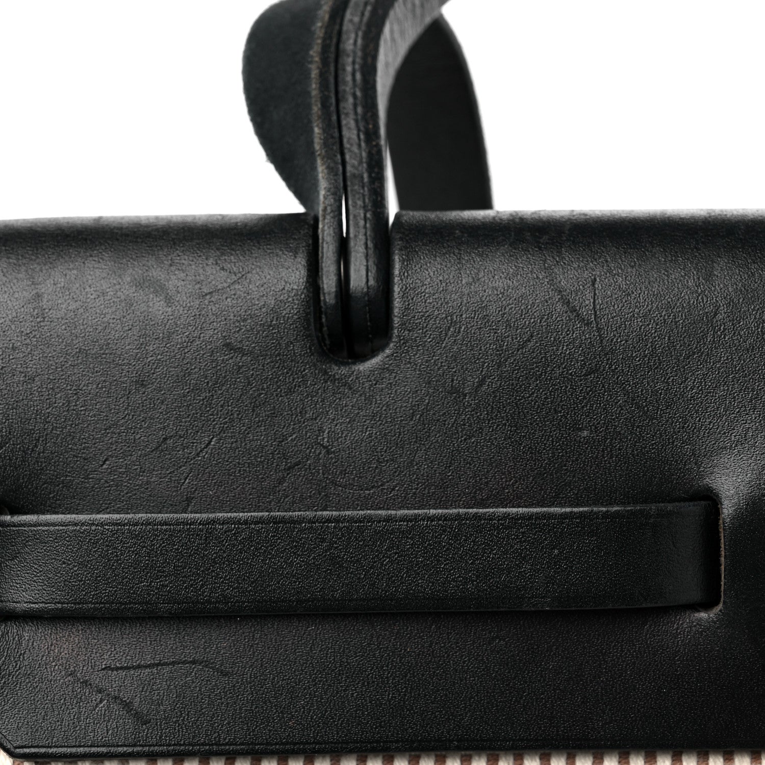 Hermes Toile Vache Calfskin Herbag 30 PM Ficelle Black 19 of 27