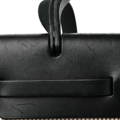 Hermes Toile Vache Calfskin Herbag 30 PM Ficelle Black 19 of 27