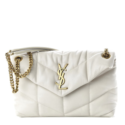 Saint Laurent Lambskin Quilted Small Loulou Puffer Monogram Chain Satchel Crema Soft 1 of 8