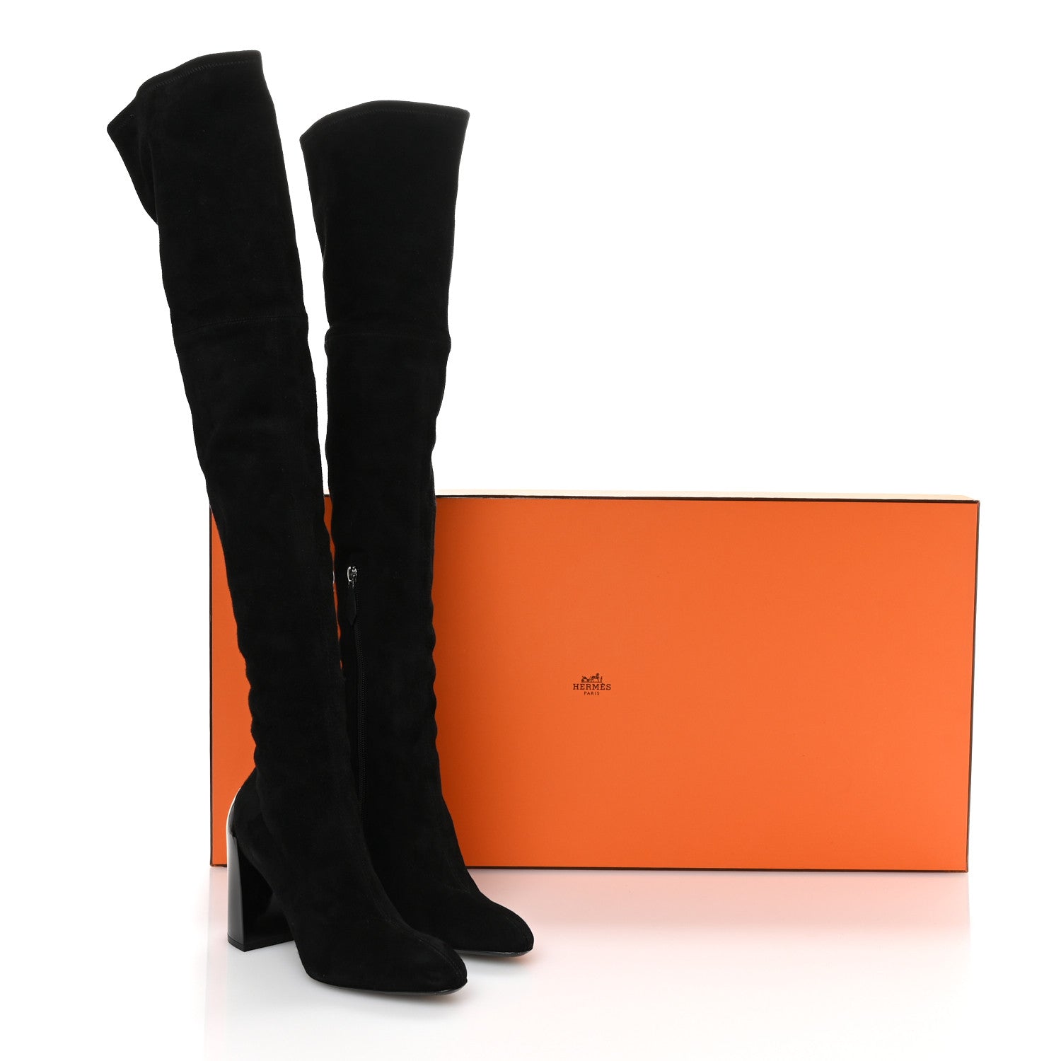 Hermes Velvet Goatskin Betty 60 Boots 36.5 Black 8 of 8