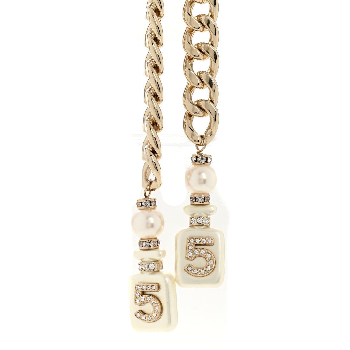 Resin Crystal CC No 5 Perfume Bottle Necklace