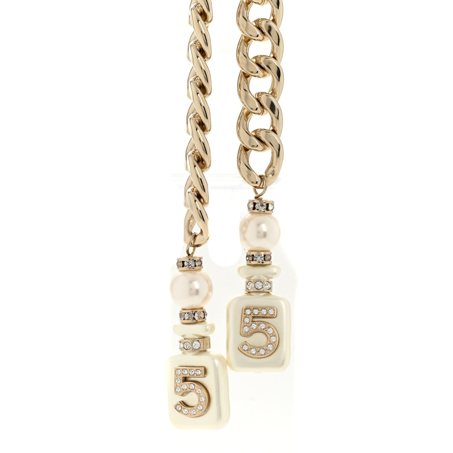 Chanel Resin Crystal CC No 5 Perfume Bottle Necklace 4 of 7