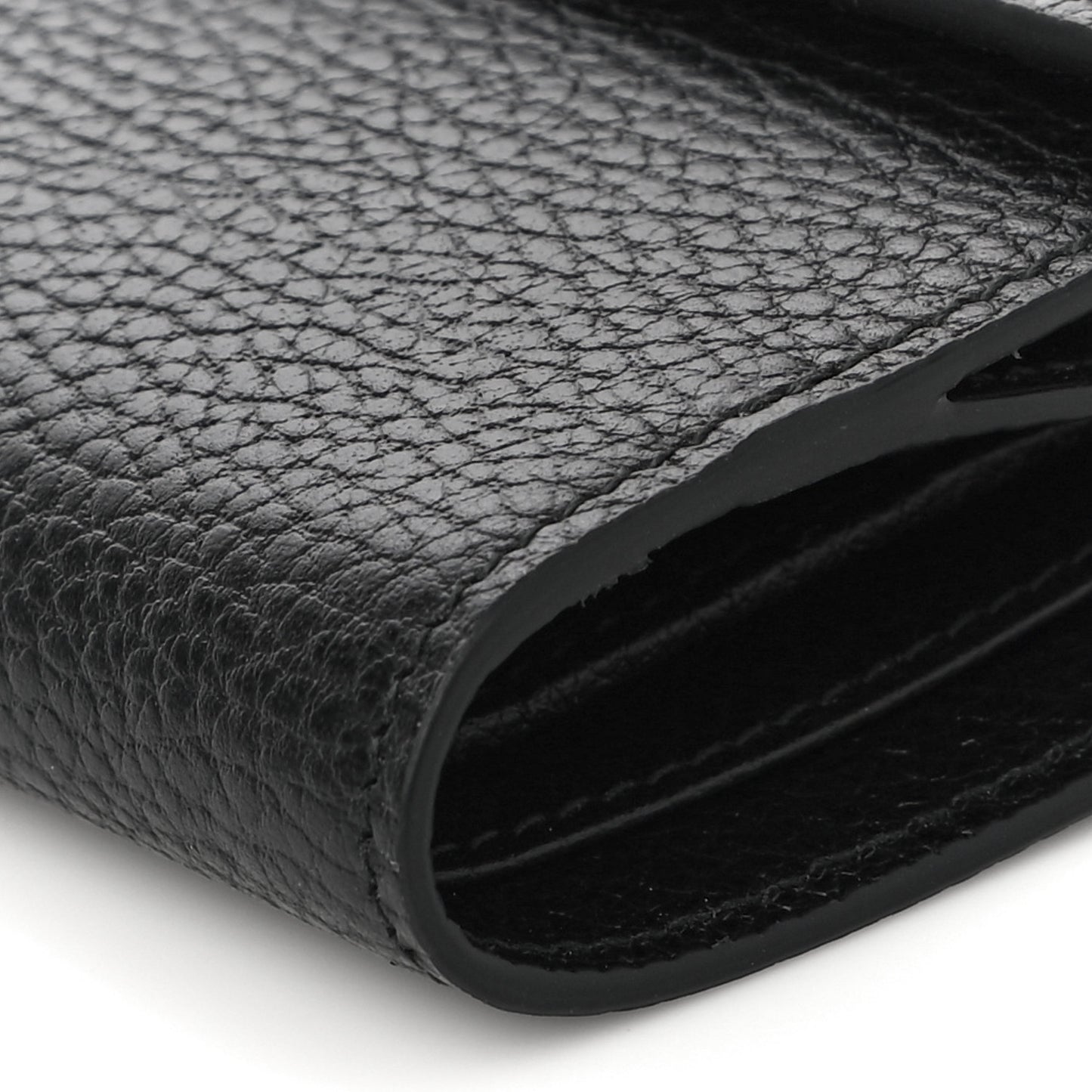 Dollar Calfskin Interlocking G French Wallet Black