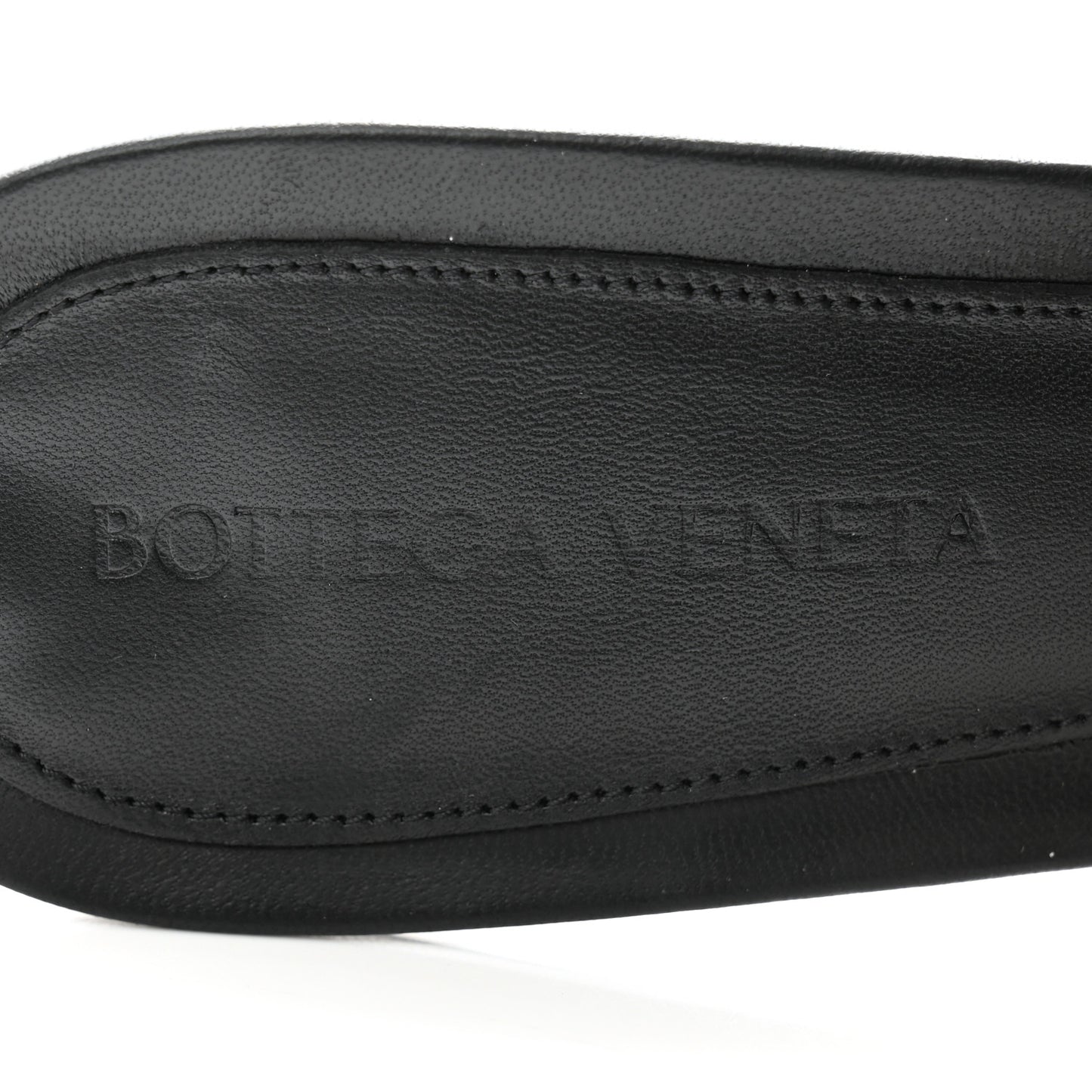 Nappa Matelasse Padded Mid Heel Mule Sandals 39.5 Black