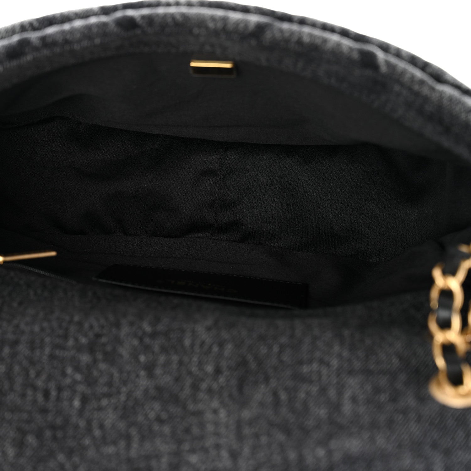 Chanel Washed Denim Quilted Large Flap Bag Black 5 of 10