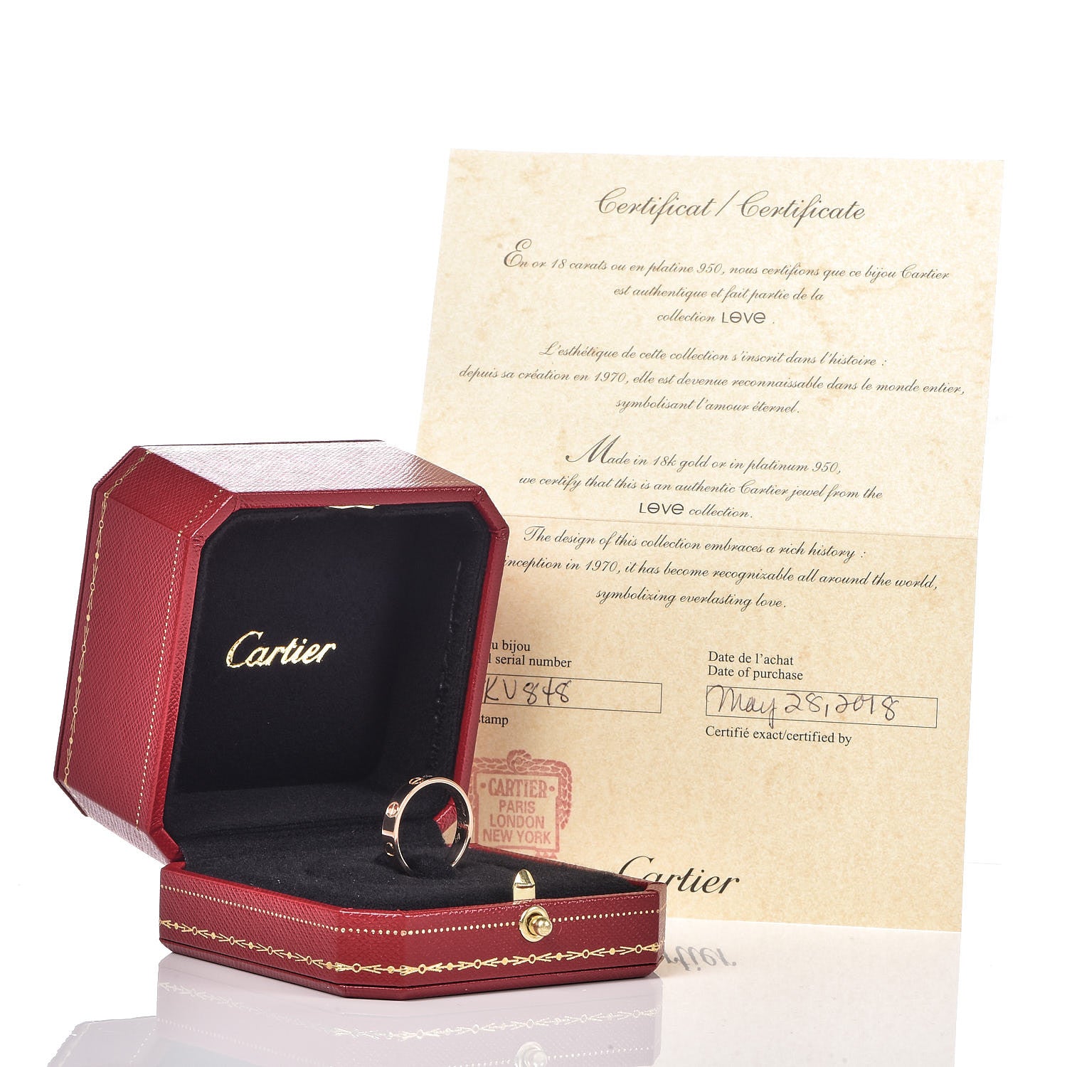 Cartier 18K Pink Gold 3.5mm LOVE Wedding Band Ring 54 6.75 5 of 5