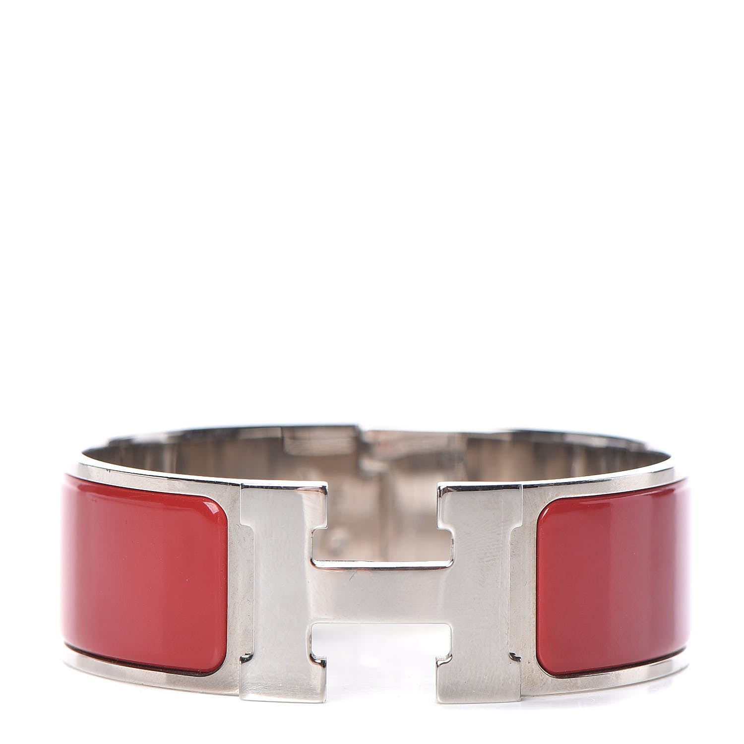 Hermes Enamel Wide Clic Clac H Bracelet GM Red 1 of 5