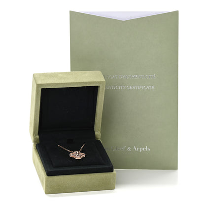 Van Cleef & Arpels 18K Rose Gold Diamond Vintage Alhambra Pendant Necklace 7 of 7
