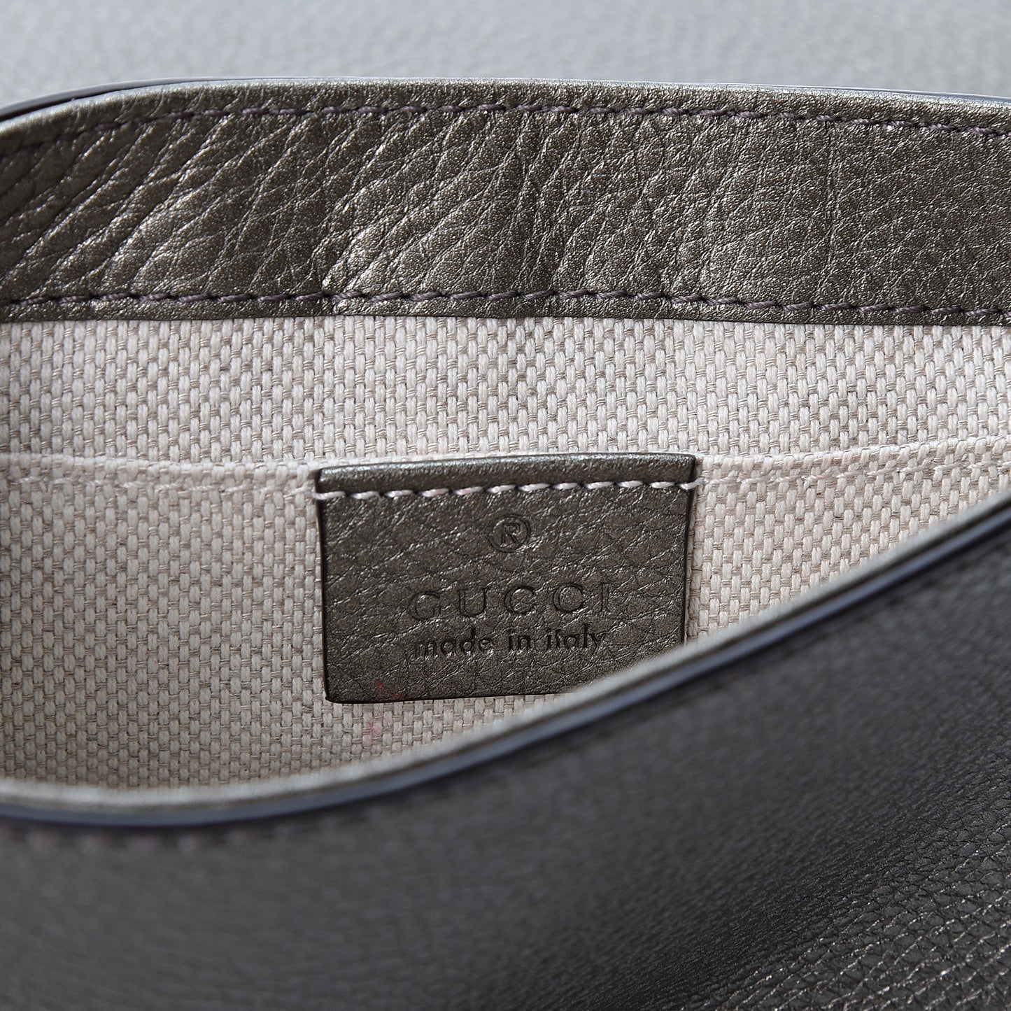 Metallic Pebbled Calfskin Small Soho Flap Crossbody Sasso