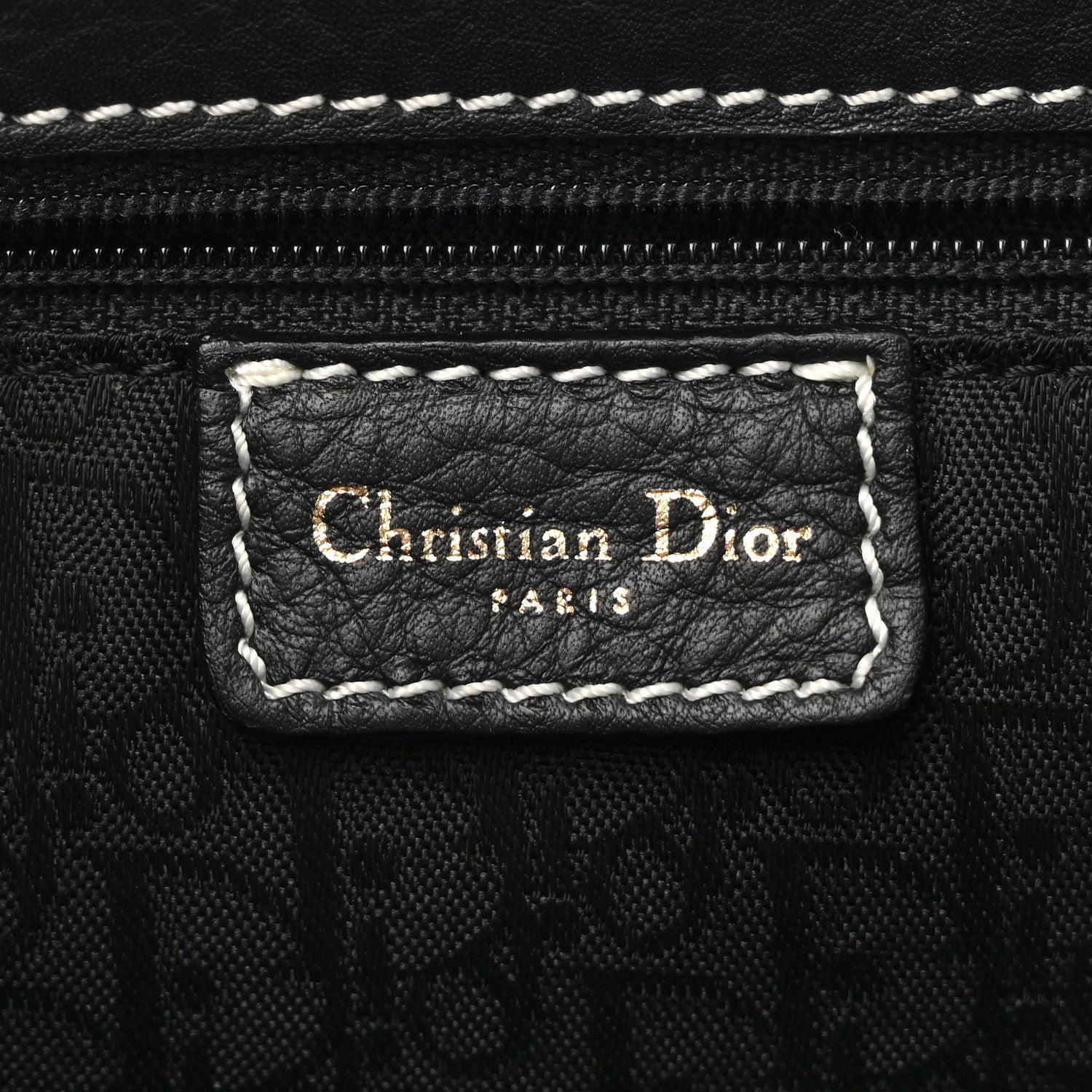 Christian Dior Calfskin Saddle Top Handle Satchel Black 6 of 10