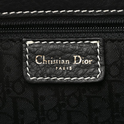 Christian Dior Calfskin Saddle Top Handle Satchel Black 6 of 10
