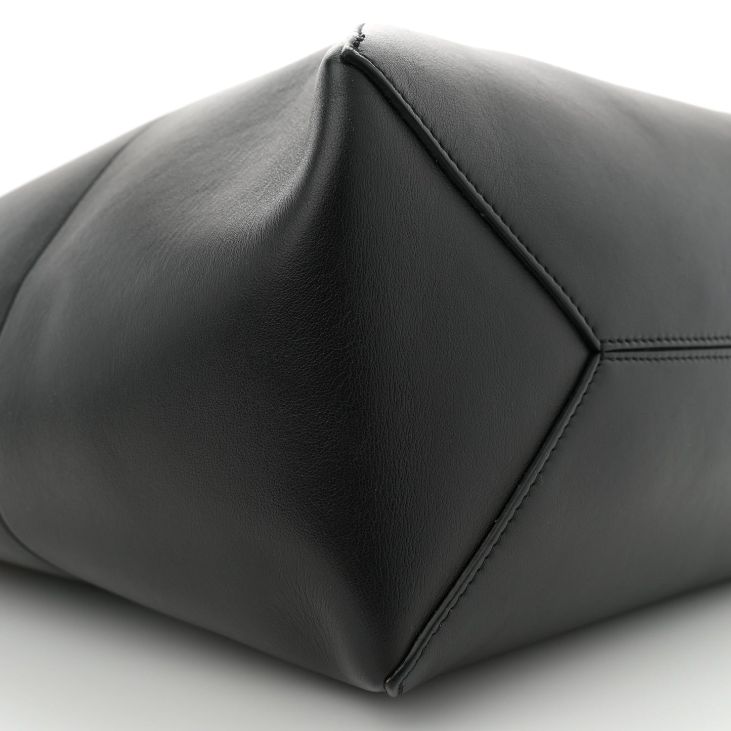 Shiny Calfskin Medium Puzzle Fold Tote Warm Desert Black