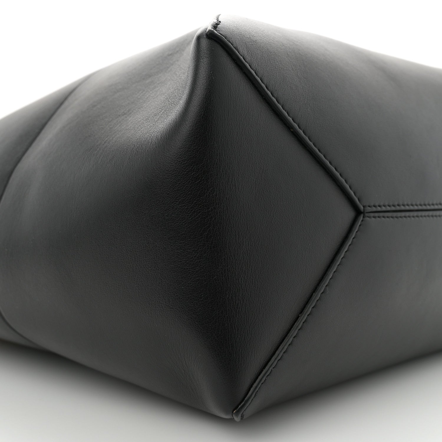 Loewe Shiny Calfskin Medium Puzzle Fold Tote Warm Desert Black 9 of 10