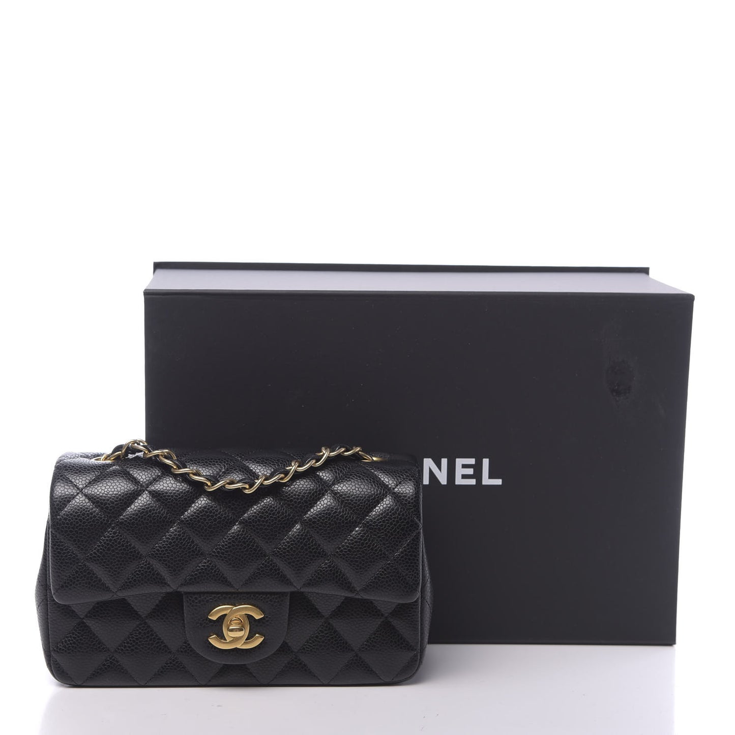 Caviar Quilted Mini Rectangular Flap Black