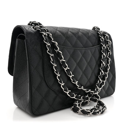 Chanel Caviar Quilted Jumbo Double Flap Black 3 of 12