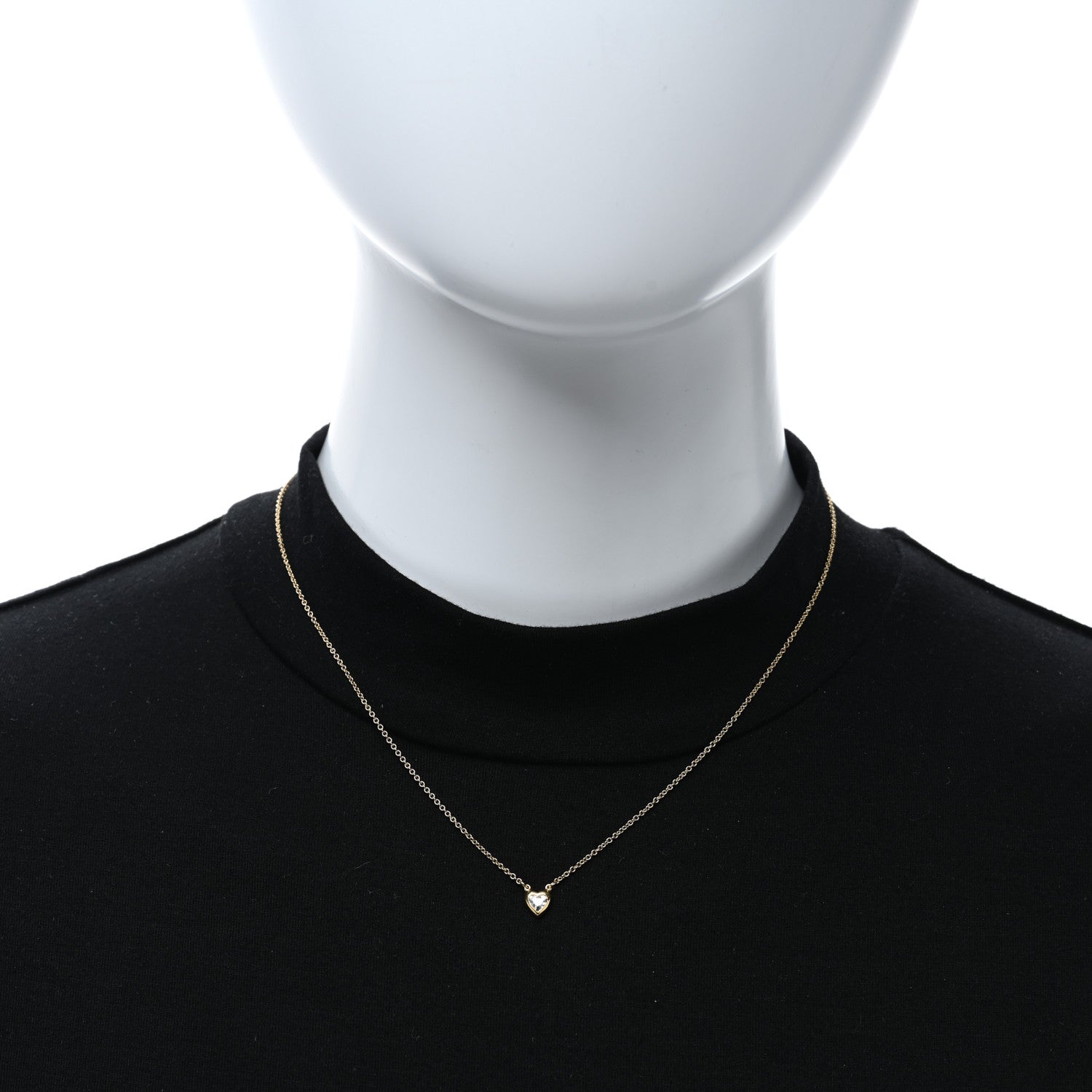 Tiffany 18K Yellow Gold Diamond .17ct Elsa Peretti Diamonds by the Yard Heart Pendant Necklace 2 of 4