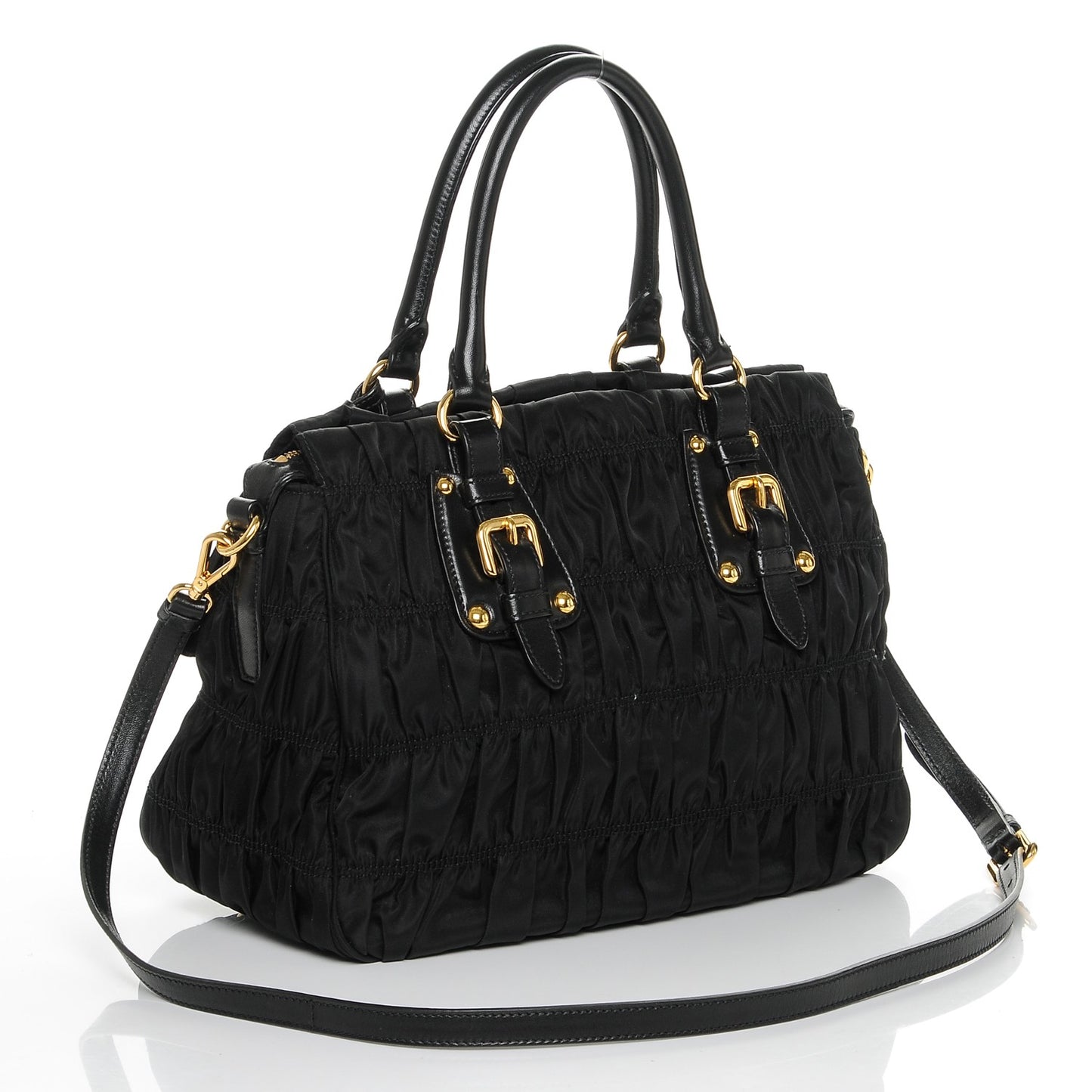 Tessuto Nylon Gaufre Tote Nero Black